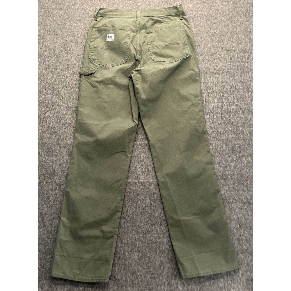VTG Lee Womens Straight Leg Workwear Cargo Pants Army Green Carpenter Size 6 Y2K - Picture 9 of 11
